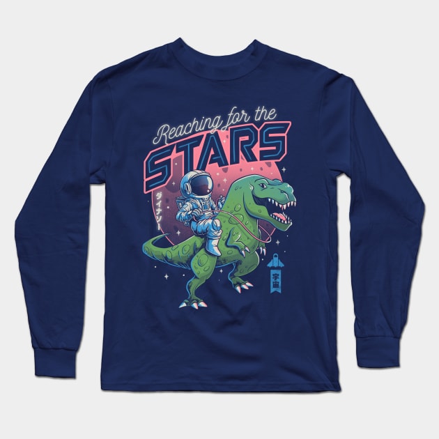 Reaching for the Stars - Cute T-Rex Astrounaut Gift Long Sleeve T-Shirt by eduely